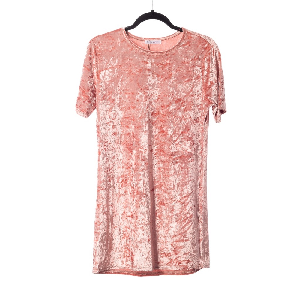Crushed velvet shift dress